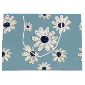 Minimalistisches Gänseblümchen-Blumenmuster (2) Große Geschenktüte (Vorderseite)