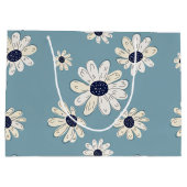 Minimalistisches Gänseblümchen-Blumenmuster (2) Große Geschenktüte (Rückseite)