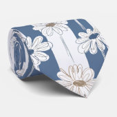 Minimalistisches Gänseblümchen-Blumenmuster (2) Krawatte (Gerollt)