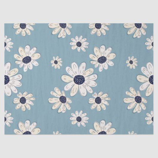 Minimalistisches Gänseblümchen-Blumenmuster (2) Seidenpapier (Vorderseite)