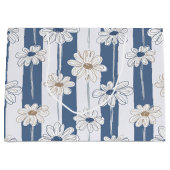 Minimalistisches Gänseblümchen-Blumenmuster (3) Große Geschenktüte (Vorderseite)