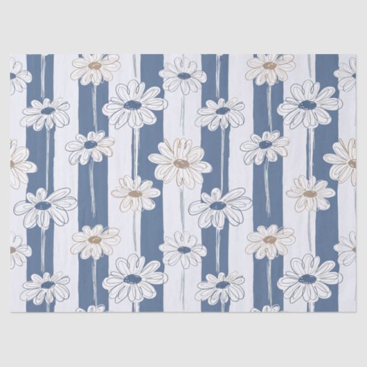 Minimalistisches Gänseblümchen-Blumenmuster (3) Seidenpapier (Vorderseite)