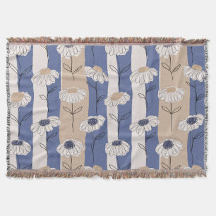 Minimalistisches Gänseblümchen-Blumenmuster (4) Decke