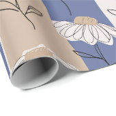 Minimalistisches Gänseblümchen-Blumenmuster (4) Geschenkpapier (Rolleneckpunkt)
