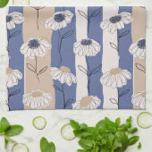 Minimalistisches Gänseblümchen-Blumenmuster (4) Geschirrtuch (Gefaltet)