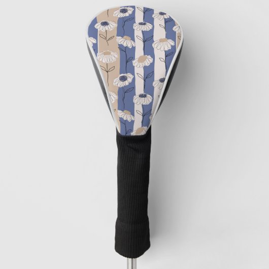 Minimalistisches Gänseblümchen-Blumenmuster (4) Golf Headcover (Vorderseite)