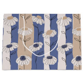 Minimalistisches Gänseblümchen-Blumenmuster (4) Große Geschenktüte (Vorderseite)