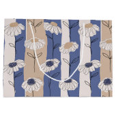 Minimalistisches Gänseblümchen-Blumenmuster (4) Große Geschenktüte (Rückseite)