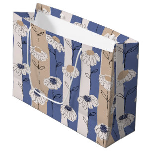 Minimalistisches Gänseblümchen-Blumenmuster (4) Große Geschenktüte