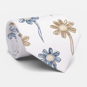 Minimalistisches Gänseblümchen-Blumenmuster (4) Krawatte (Gerollt)