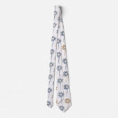 Minimalistisches Gänseblümchen-Blumenmuster (4) Krawatte (Rückseite)