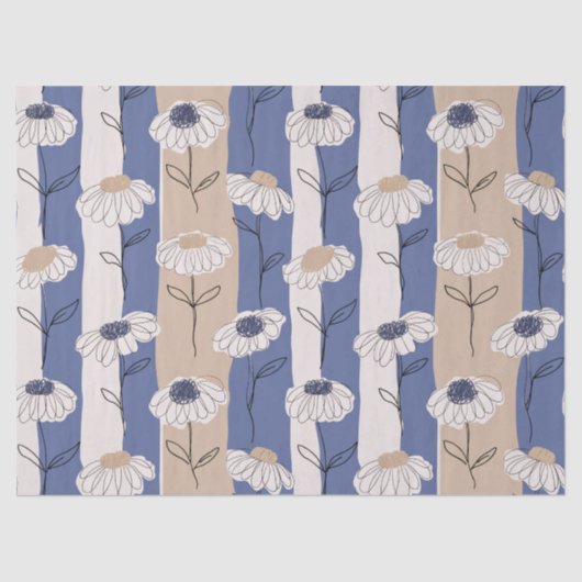 Minimalistisches Gänseblümchen-Blumenmuster (4) Seidenpapier (Vorderseite)