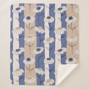 Minimalistisches Gänseblümchen-Blumenmuster (4) Sherpadecke