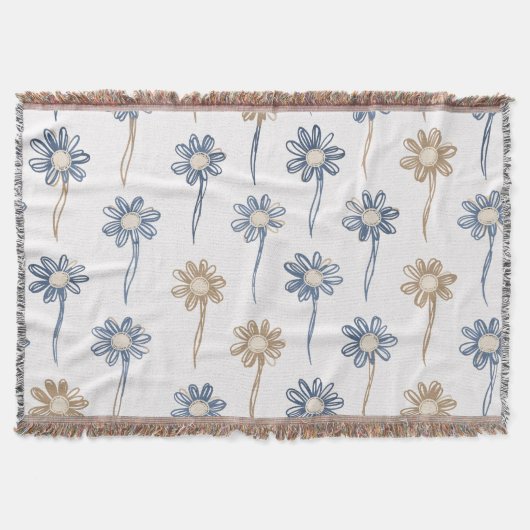 Minimalistisches Gänseblümchen-Blumenmuster (5) Decke (Vorderseite)
