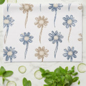 Minimalistisches Gänseblümchen-Blumenmuster (5) Geschirrtuch (Gefaltet)