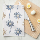 Minimalistisches Gänseblümchen-Blumenmuster (5) Geschirrtuch (Viertel Falte)