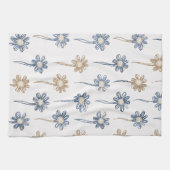 Minimalistisches Gänseblümchen-Blumenmuster (5) Geschirrtuch (Horizontal)