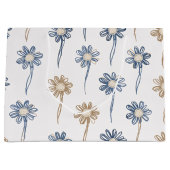 Minimalistisches Gänseblümchen-Blumenmuster (5) Große Geschenktüte (Vorderseite)