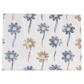 Minimalistisches Gänseblümchen-Blumenmuster (5) Große Geschenktüte (Rückseite)
