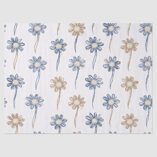 Minimalistisches Gänseblümchen-Blumenmuster (5) Seidenpapier (Vorderseite)