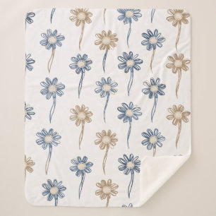 Minimalistisches Gänseblümchen-Blumenmuster (5) Sherpadecke