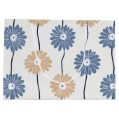 Minimalistisches Gänseblümchen-Blumenmuster (6) Große Geschenktüte (Rückseite)