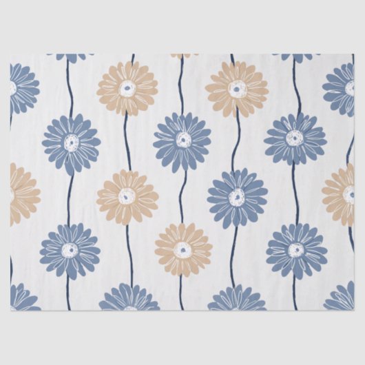 Minimalistisches Gänseblümchen-Blumenmuster (6) Seidenpapier (Vorderseite)