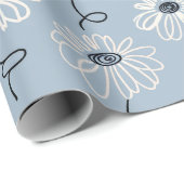 Minimalistisches Gänseblümchen-Blumenmuster (7) Geschenkpapier (Rolleneckpunkt)