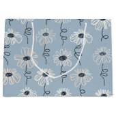 Minimalistisches Gänseblümchen-Blumenmuster (7) Große Geschenktüte (Vorderseite)
