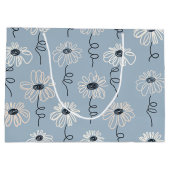 Minimalistisches Gänseblümchen-Blumenmuster (7) Große Geschenktüte (Rückseite)