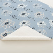 Minimalistisches Gänseblümchen-Blumenmuster (7) Sherpadecke (3/4)