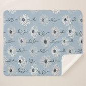 Minimalistisches Gänseblümchen-Blumenmuster (7) Sherpadecke (Vorderseite (Horizontal))
