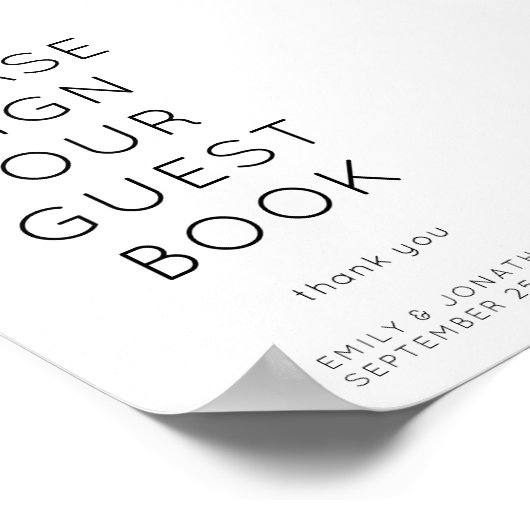 Minimalistisches Gästebuch (Ecke)