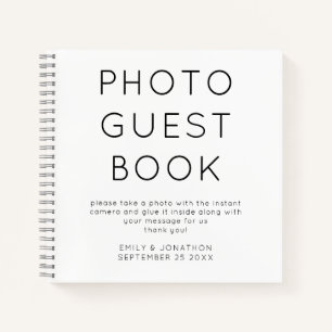 Minimalistisches Gästebuch für Hochzeiten Foto Notizblock