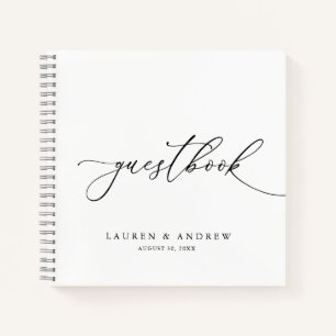 Minimalistisches Gästebuch für Hochzeiten Notizblock