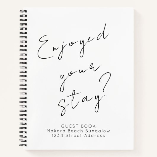 Minimalistisches Gästebuch Notizblock (Vorderseite)