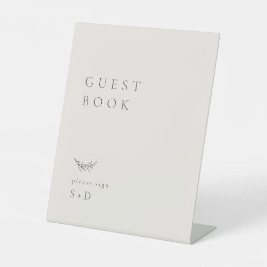 Minimalistisches Gästebuch Sockelschild (Vorderseite)