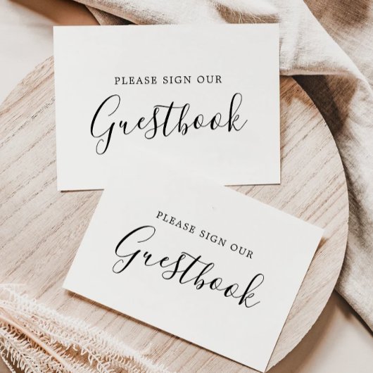 Minimalistisches Gästebuch-Zeichen, bitte Vorlage