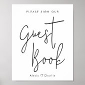 Minimalistisches Gästebuchposter Poster (Vorne)