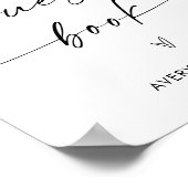 Minimalistisches Gästebuchzeichen | Modernes Hochz Poster (Ecke)