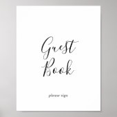 Minimalistisches Gästebuchzeichen Poster (Vorne)