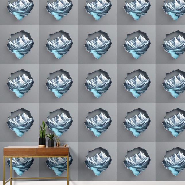 Minimalistisches Gebirge: Elegante 3D-Wine Tapete (Korridor)