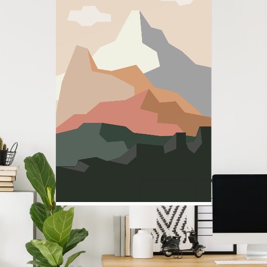 Minimalistisches Gebirge Poster (Heimbüro)