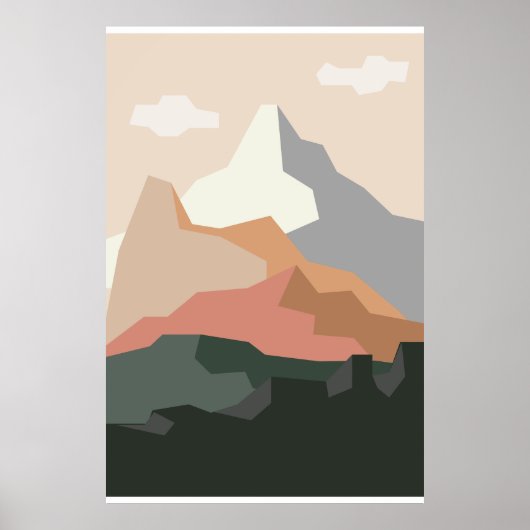 Minimalistisches Gebirge Poster (Vorne)