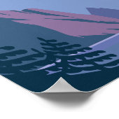 Minimalistisches Gebirge und Landschaftlicher See  Poster (Ecke)