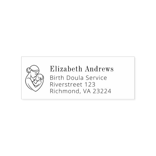 Minimalistisches Geburtsdoula-Logo Gummistempel (Prägung)
