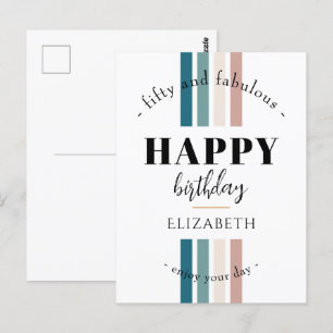 Minimalistisches Geburtstagsdesign in Pastellfarbe Postkarte