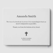 Minimalistisches Gedenken Gästebuch (Rückseite)