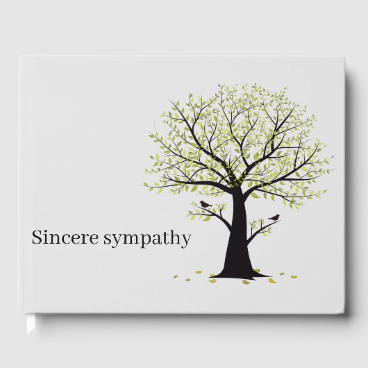 Minimalistisches Gedenkfest Inkere Beileid Gästebuch (Vorderseite)