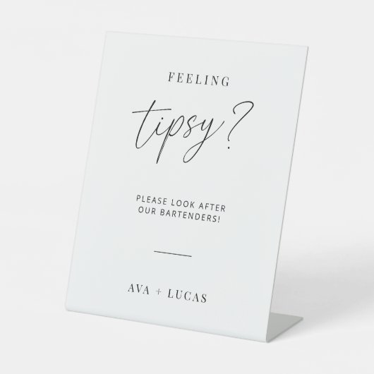 Minimalistisches Gefühl Tipsy Barkeeper Tipp Sockelschild (Vorderseite)